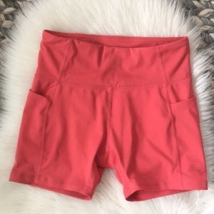 Baleaf Coral Pink 4" Inseam Women's Athletic Biker Gym Shorts S